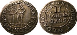 1673 Brunswick-Wolfenbuttel 2 Mariengroschen