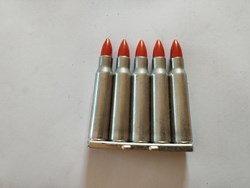 Lame chargeur garnie de 5 cartouches de 7.5x54 MAS a tir réduit modèle F1 "Balplast"