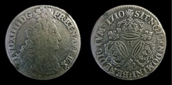 Louis XIV - Écu aux 3 Couronnes 1710 H La Rochelle