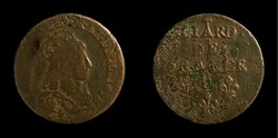 Louis XIV - Liard au buste adolescent 1658 E Meung-sur-Loire / Châtellerault