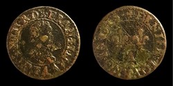 Louis XIII - Denier Tournois 1615 A Paris