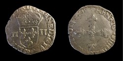 Henri III - Quart d'Écu d'argent 1583 - 9 Rennes