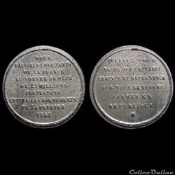 24 Février 1848 - Médaille de la "Contre révolution"