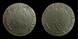 Louis XIV - 1/2 Écu à la mèche longue 1660 L Bayonne