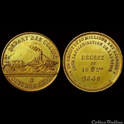 19 Septembre 1848 - Décret de colonisation de l'Algérie, départ des colons les 8 et 27 Octobre