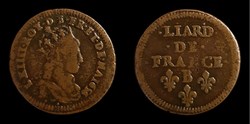 Louis XIV - Liard au buste adolescent 1656 B Pont de l'Arche