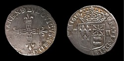 Louis XIII - Quart d'Écu de Navarre/Béarn 1616 Morlaàs