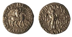 Indo-Scythian Azes I/ Azes II Silver AR Tetradrachm