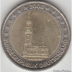2 euros 2008 J