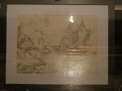 DHAM/Des/LS/002 - Léon Sougné, Vue sur le château de Durbuy
