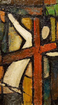DHAM/Peint/ML/13 - M. Lucas, Chemin de Croix 7. Jésus tombe pour la deuxième fois