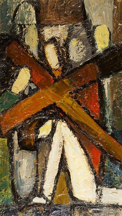 DHAM/Peint/ML/08 - M. Lucas, Chemin de Croix 2. Jésus porte sa croix