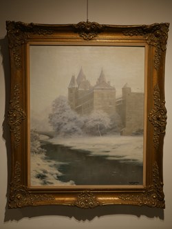DHAM/Peint/LS/001 - Léon Sougné, Vue du Château de Durbuy