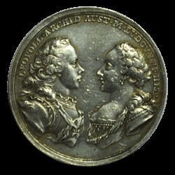 Jeton AMOUR ET MARIAGE Mariage de l'archiduc d'Autriche et de l'infante d'Espagne 1765