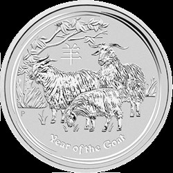 Australian Lunar 1oz Argent Année de la Chèvre 2015