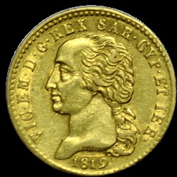 ROYAUME DE SARDAIGNE 20 Lire Victor Emmanuel 1819 Turin