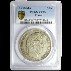 5 Francs Louis-Philippe 1837 MA