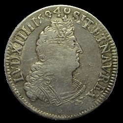 LOUIS XIV Demi-écu aux insignes 1702 X