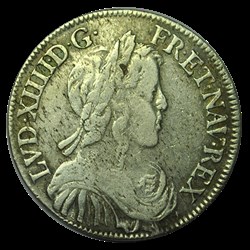 Louis XIV demi-écu à la meche longue 1650 T