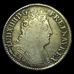 Louis XIV Quart écu aux 3 couronnes 1713 W