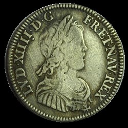 Louis XIV 1/4 ecu à la méche longue 1648A