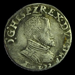 PAYS-BAS ESPAGNOLS - DUCHÉ DE BRABANT - PHILIPPE II D'ESPAGNE Cinquième d'écu Anvers
