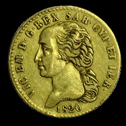 ITALIE - ROYAUME DE SARDAIGNE - VICTOR-EMMANUEL Ier 20 Lire 1820 Turin