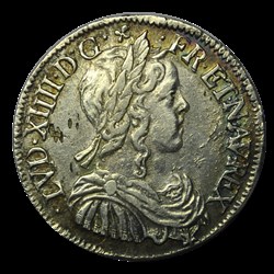 Louis XIV demi-écu à la meche longue 1650 N