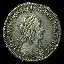 LOUIS XIII Douzième d'écu, 3e type, 2e poinçon de Warin 1643 Paris