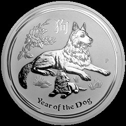 Australian Lunar 1/2oz Argent Année du Chien 2018