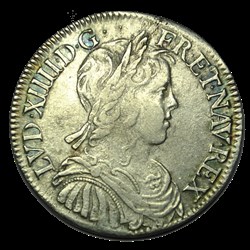 LOUIS XIV Demi-écu à la mèche longue 1652 X