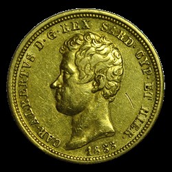 ITALIE - ROYAUME DE SARDAIGNE - CHARLES-ALBERT 50 LIRE 1833 Turin