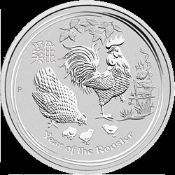Australian Lunar Année du Coq 1oz Argent High Relief 2017