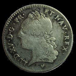 Louis XV 1/5 ecu à la vielle tete 1774 BB