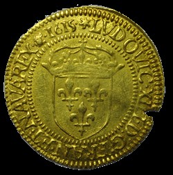 Louis XIII Ecu d'or à la Croix Batonnée 1615 St Lo