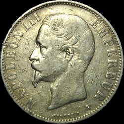 5 Francs Napoléon III, Tête Nue 1856 A