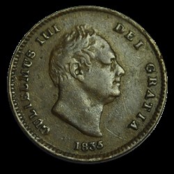 ROYAUME-UNI 1/3 Farthing Guillaume IV 1835