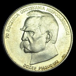 Maréchal Pilsudski 50.000 Zlotych 70e anniversaire de l’indépendance 1988 Varsovie