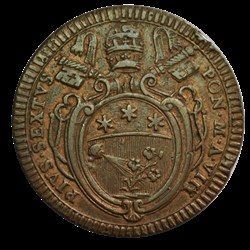 VATICAN Pie VI an VIII 1 Baiocco 1782 Rome