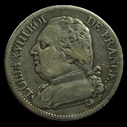 Louis XVIII, buste habillé 5 francs 1815 M