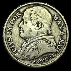 PIE IX 2 Lire an XXII 1867 Rome