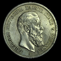 ALLEMAGNE - PRUSSE 2 Mark Frédéric III / aigle 1888 Berlin