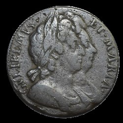 Guillaume III et Marie II 1694 Demi Farthing