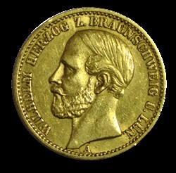 ALLEMAGNE - BRUNSWICK Guillaume Duc de Brunswick 20 Mark or 1875 Berlin
