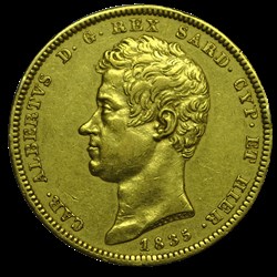 100 Lire Charles-Albert roi de Sardaigne 1835