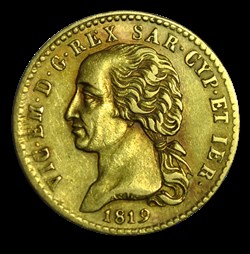 ROYAUME DE SARDAIGNE - VICTOR-EMMANUEL Ier 20 Lire 1819 Turin