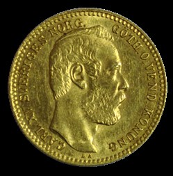 SUÈDE 1 Carolin ou 10 Francs or Charles XV 1868 Stockholm