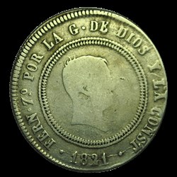 ESPAGNE 10 Reales Ferdinand VII 1821 Bilbao