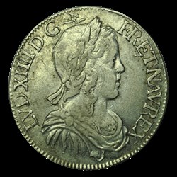 Louis XIV demi-écu à la meche longue 1650 Q