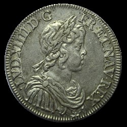 LOUIS XIV Demi-écu à la mèche courte 1644 Paris